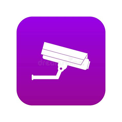 Surveillance Camera Icon Digital Purple Stock Vector - Illustration of ...