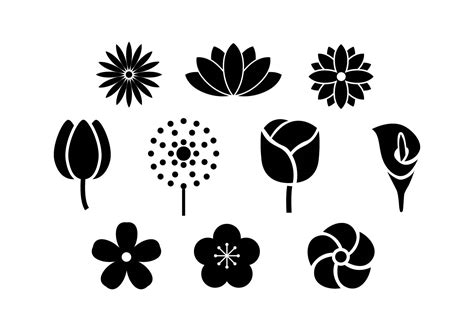 Flowers Silhouette Icon Vector 163047 Vector Art at Vecteezy