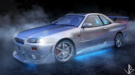 ArtStation - Paul Walker's Skyline R34 (Low Poly)