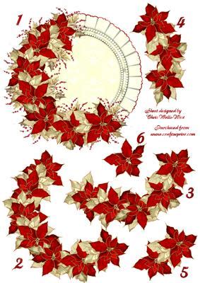 Christmas Wreath in Red and Gold - CUP102976_65 | Craftsuprint