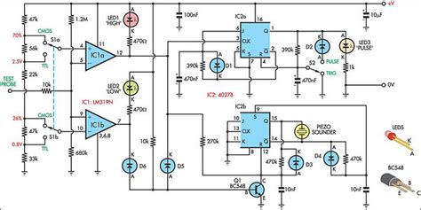 Logic Probe With Sound Circuit Diagram