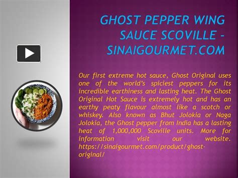 PPT – Ghost Pepper Wing Sauce Scoville - sinaigourmet.com PowerPoint presentation | free to ...