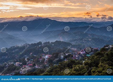 Sunrise at Mines View Park, Baguio, Philippines Stock Photo - Image of panorama, orange: 164067496