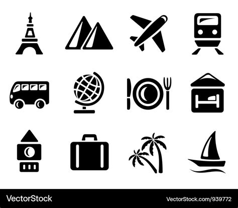 Travel icons Royalty Free Vector Image - VectorStock