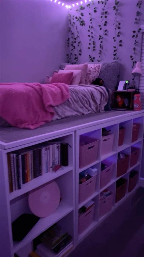 Dream room room pink bed loftbed – Artofit