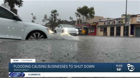 Flooding causes businesses to shut down in Mission Beach