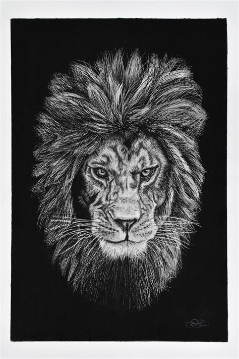 Black and White Lion Print, Lion Art, Lion Pencil Drawing - Etsy UK