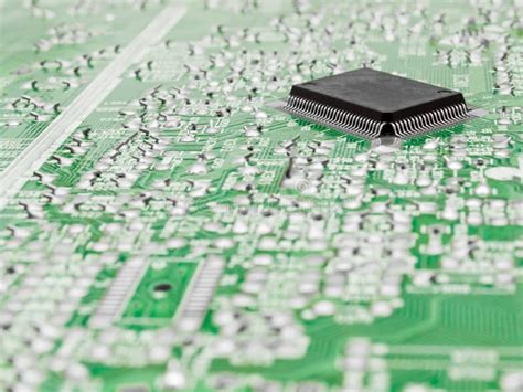 Circuit Board with One Silicon Chip Stock Image - Image of transistor, macro: 12188837