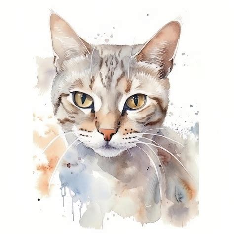 Arabian Mau Cat Portrait Watercolor Painting by Frank095 on DeviantArt