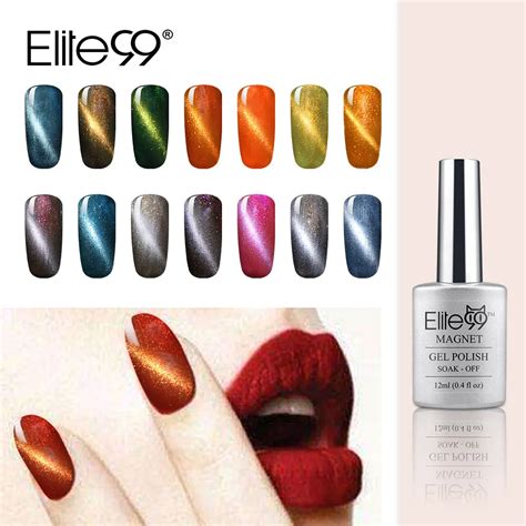 Elite99 12ml UV LED Gel Cat Eye Gel Nail Polish For Gel Nail Cat Eyes Nail Polish Without Magnet ...