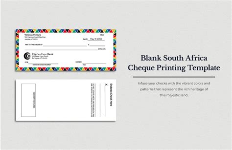 Blank South Africa Cheque Printing Template in Illustrator, Word, PSD - Download | Template.net