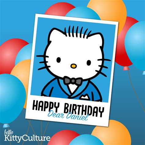 Happy Birthday, Dear Daniel | Tarjeta de felicitación, Hello kitty, Tarjetas