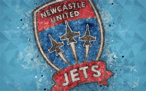 Download wallpapers Newcastle Jets FC, 4k, logo, geometric art ...