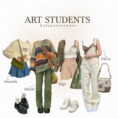 aesthetic outfit inspo for art students or back to university outfit ...