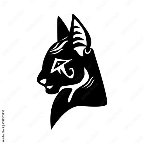 black egyptian cat head vector illustration, perfect for logos, icons, mascots, cat lovers ...