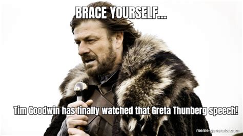 BRACE YOURSELF... Tim Goodwin has finally watched that Greta - Meme ...