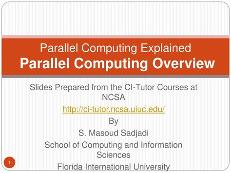 PPT - Parallel Computing Explained Parallel Computing Overview PowerPoint Presentation - ID:785462