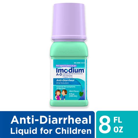 Imodium A-D Liquid Anti-Diarrheal Medicine for Kids, Mint, 4 fl. oz ...