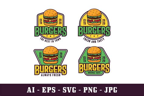 Burgers Vector Design Logo Collection Graphic by Kerja Serabutan ...