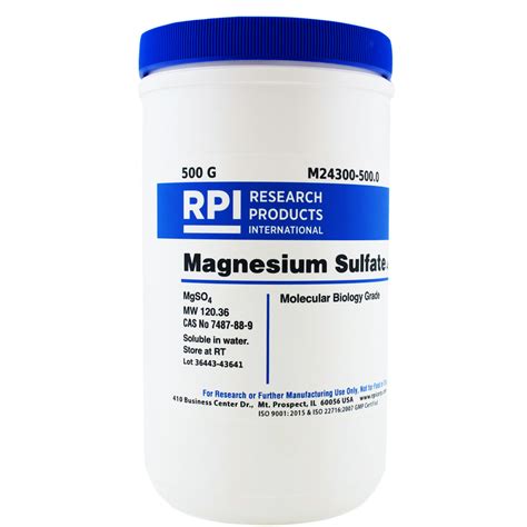 M24300-500.0 - Magnesium Sulfate Anhydrous, 500 Grams