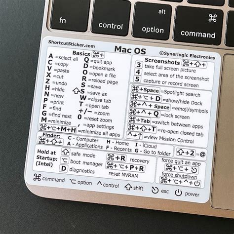 SYNERLOGIC Apple Macbook Pro/air/imac Shortcuts Durable Vinyl - Etsy