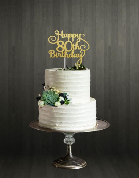 Happy 80th Birthday Cake Topper | Cake Topper | Cake Art Creations