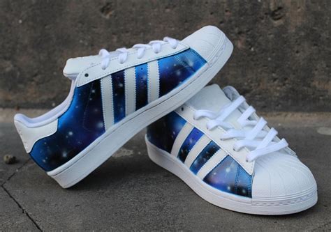 Custom Adidas Superstar GALAXY shoes Blue Purple