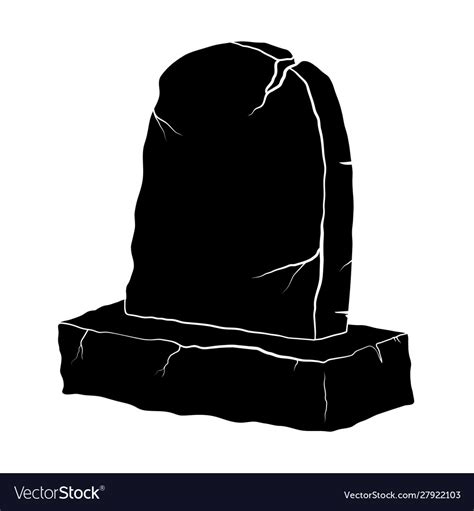 Tombstone silhouette ancient broken monument Vector Image