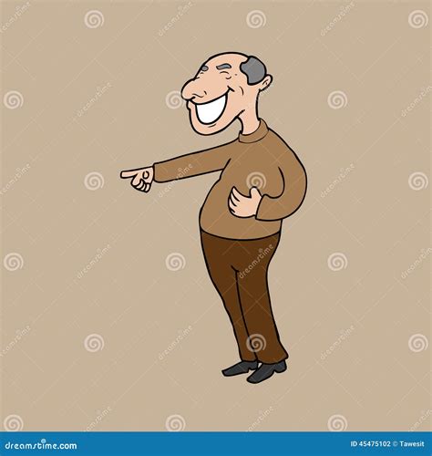 Old man laughing stock vector. Illustration of fingers - 45475102