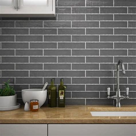 Ceramic Plain Grey Kitchen Wall Tiles, Thickness: 0-5mm ,Packaging Type: Carton at Rs 250/box in ...