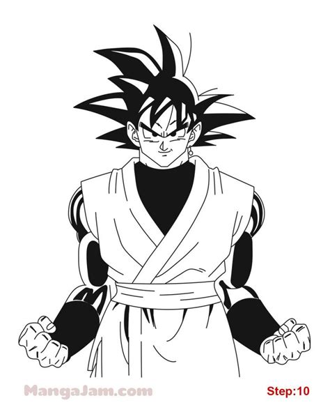 How to Draw Goku Black from Dragon Ball - MANGAJAM.com | Goku drawing, Goku black, Goku