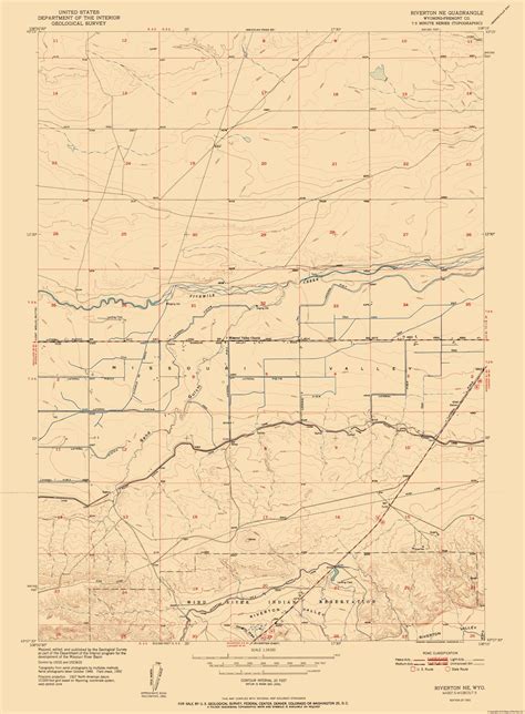 Riverton Wyoming Quad - USGS 1952 - 23 x 31.30 - Walmart.com - Walmart.com