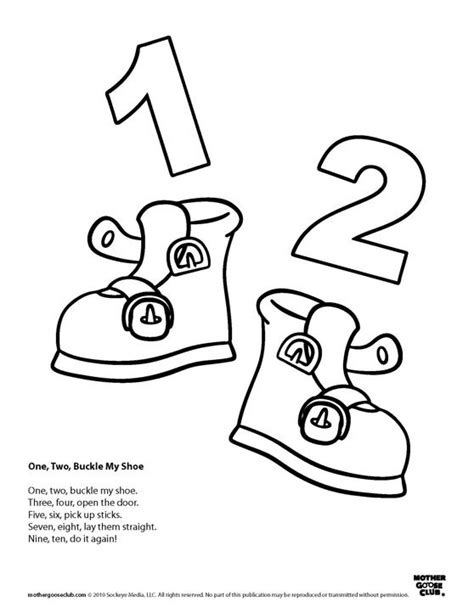 Coloring Pages: One Two Buckle My Shoe | Speakaboos Worksheets | Nursery rhymes activities ...