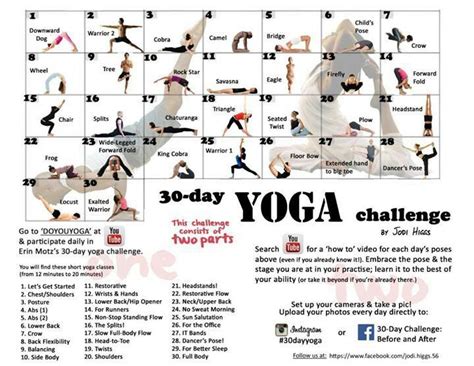 30 Day Yoga Challenge | Yoga, Exercice sport, Défis