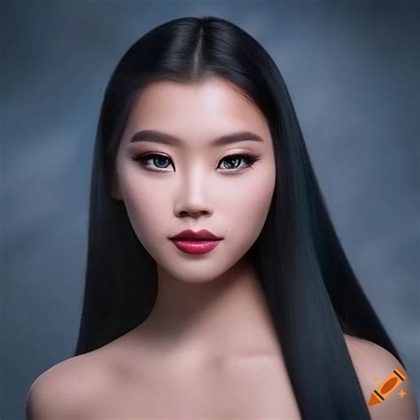 Realistic portrait of elsa with black hair in 4k resolution on Craiyon