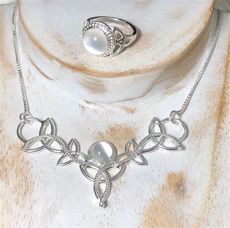 Celtic Knot Jewelry Set Including Moonstone Tiara Necklace | Etsy