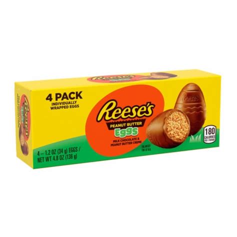 REESE'S Milk Chocolate Peanut Butter Creme Eggs Easter Candy Box, 1.2 ...