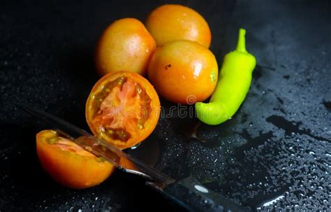 Tomato and Green Chili Make a Great Salad Recipe 7 Stock Image - Image of drink, great: 264890735