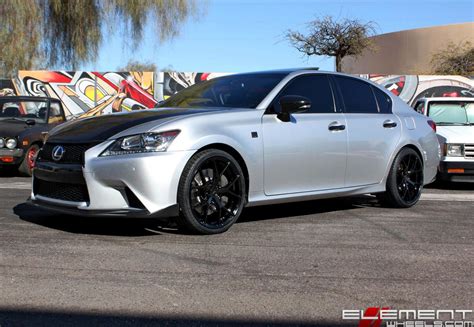 20 inch Staggered MRR FS06 Gloss Black on a 2013 Lexus GS350 F Sport w ...