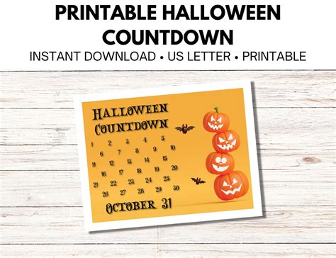 Printable Halloween Countdown Calendar - Etsy