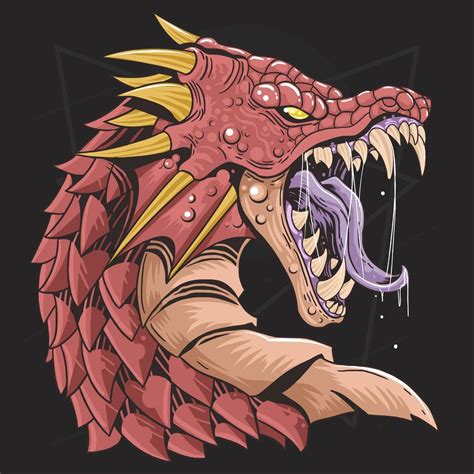 Dragon head angry red design 1176860 Vector Art at Vecteezy