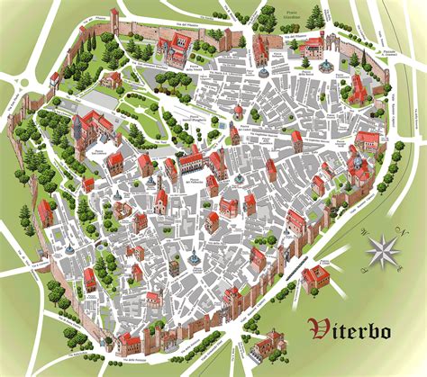 Viterbo Tourist Map - Viterno Italy • mappery