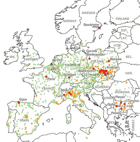 Map: These will be Europe’s most polluted cities by 2030 : europe