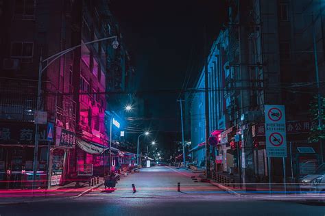 City street, quiet, deserted, night, street HD wallpaper | Pxfuel