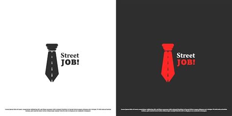 Premium Vector | Job street logo design illustration flat silhouette of asphalt road combination ...