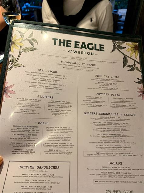 Menu at The Eagle at Weeton pub & bar, Wrea Green