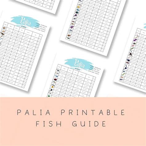 Palia Fish Guide Printable Maximize Your Potential - Etsy