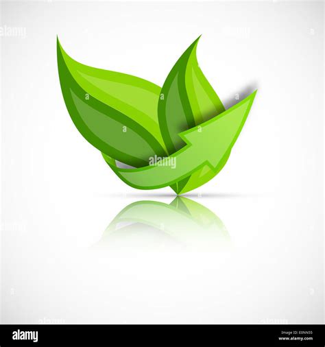 Green leaves with arrow Stock Photo - Alamy