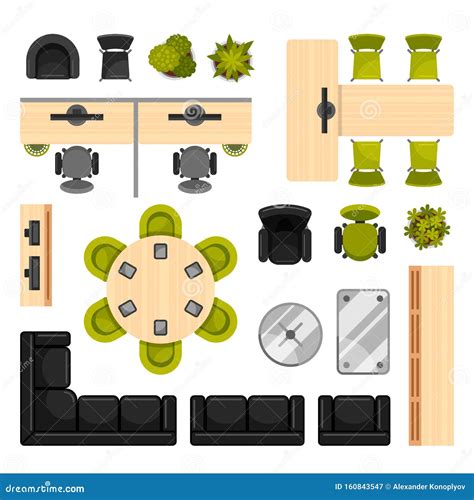 Office Floorplan Drawing Top View Vector Illustration | CartoonDealer.com #148415514