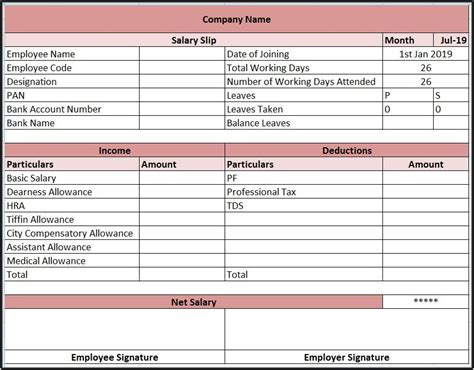 Employee Pay Statement Template - Template 2 : Resume Examples #9x8ravAg3d